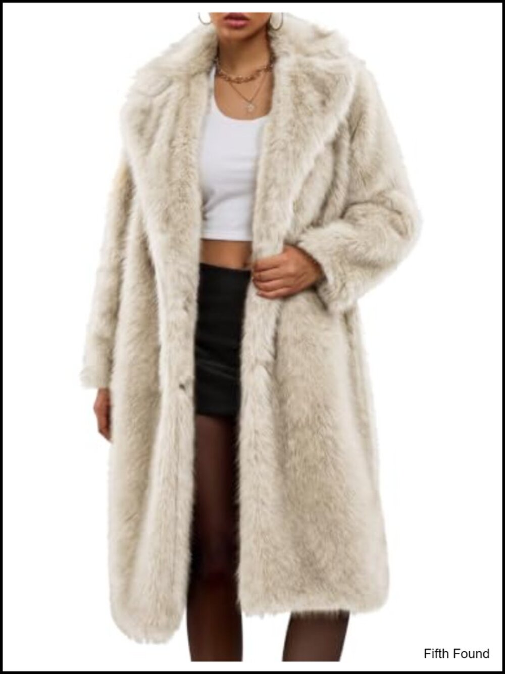 Womens Faux Fur Coat Long Warm Fluffy Winter Jacket Button Front